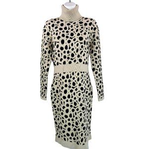 Wendy Williams Tan Brown Black Turtleneck Dress Size Medium M